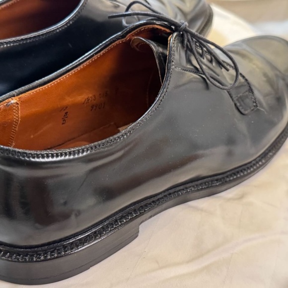 Alden Black Shell Cordovan Plain Toe Blucher - Size 13 - Picture 12 of 16
